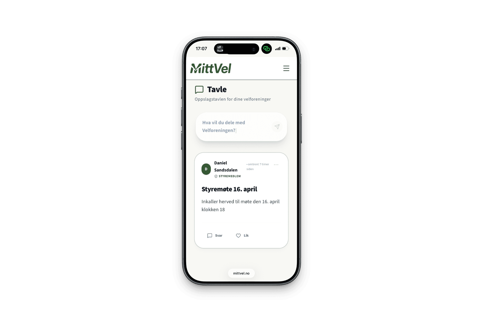 MittVel på iPhone